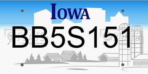 BB5S151 Iowa License Plate