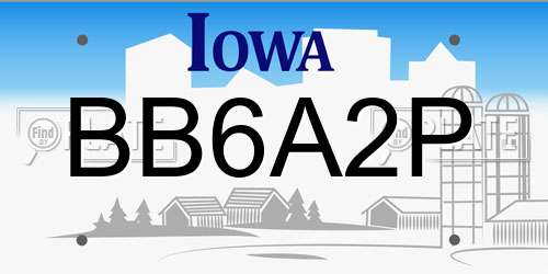 BB6A2P Iowa License Plate