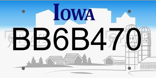 BB6B470 Iowa License Plate