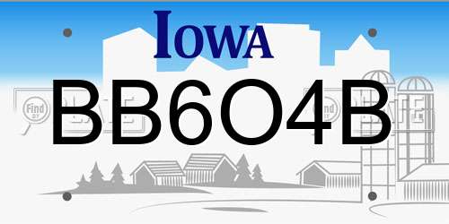 BB6O4B Iowa License Plate