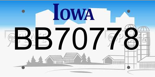 BB70778 Iowa License Plate