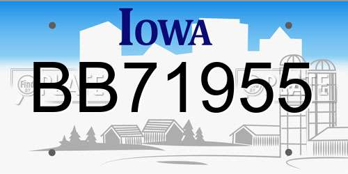 BB71955 Iowa License Plate