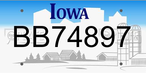 BB74897 Iowa License Plate