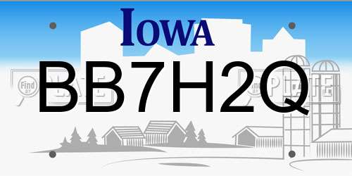 BB7H2Q Iowa License Plate