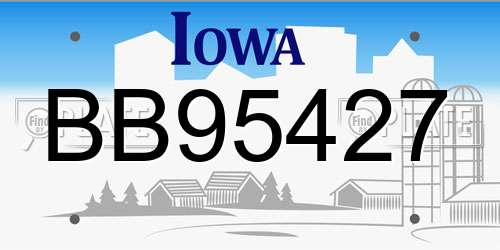 BB95427 Iowa License Plate