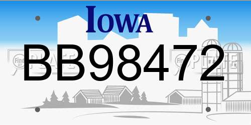 BB98472 Iowa License Plate