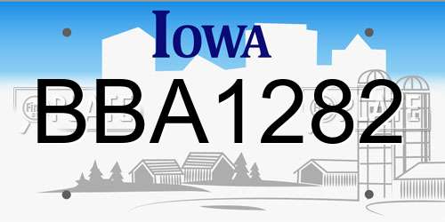 BBA1282 Iowa License Plate