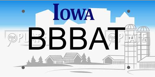 BBBAT Iowa License Plate
