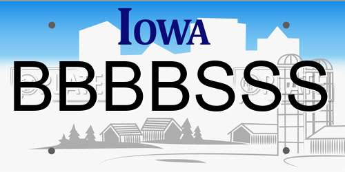 BBBBSSS Iowa License Plate