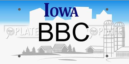 BBC Iowa License Plate