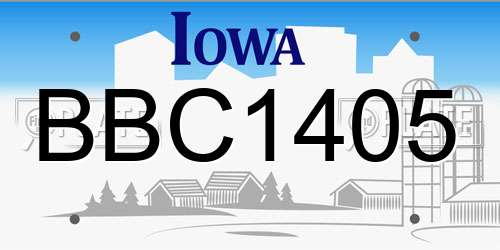 BBC1405 Iowa License Plate