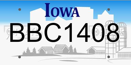 BBC1408 Iowa License Plate