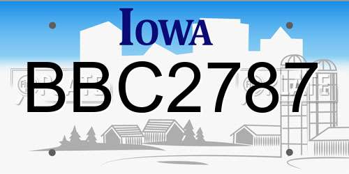 BBC2787 Iowa License Plate