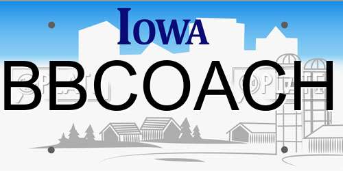 BBCOACH Iowa License Plate