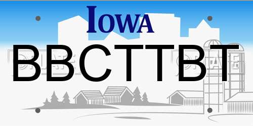 BBCTTBT Iowa License Plate