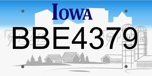 BBE4379 Iowa License Plate