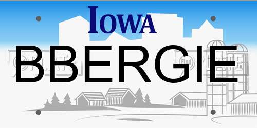 BBERGIE Iowa License Plate