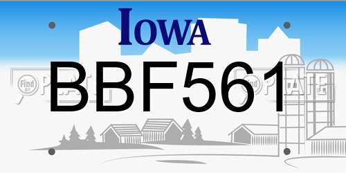 BBF561 Iowa License Plate