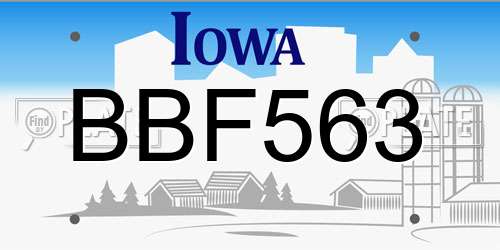 BBF563 Iowa License Plate