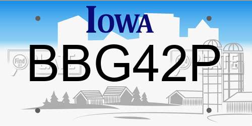 BBG42P Iowa License Plate