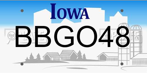 BBGO48 Iowa License Plate