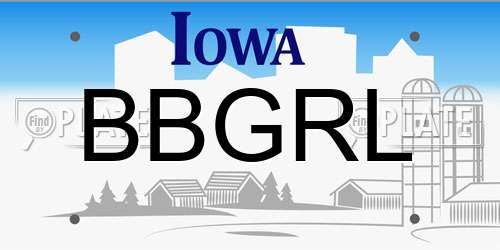BBGRL Iowa License Plate
