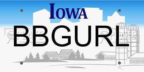 BBGURL Iowa License Plate