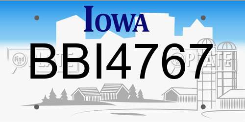 BBI4767 Iowa License Plate