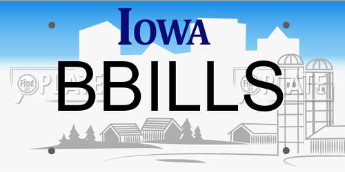 BBILLS Iowa License Plate