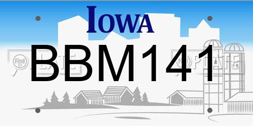 BBM141 Iowa License Plate