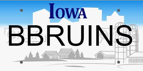 BBRUINS Iowa License Plate