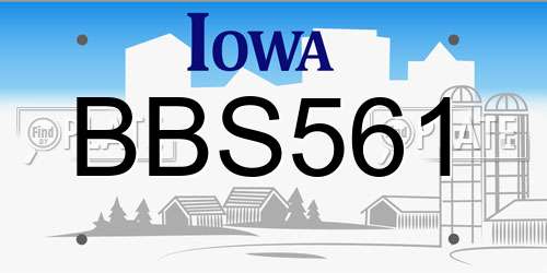 BBS561 Iowa License Plate