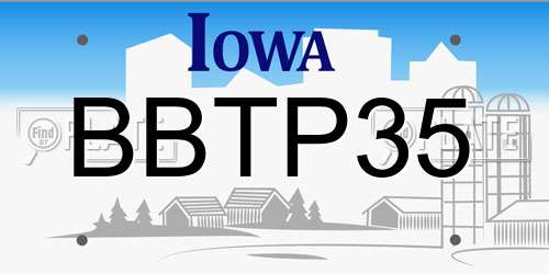 BBTP35 Iowa License Plate