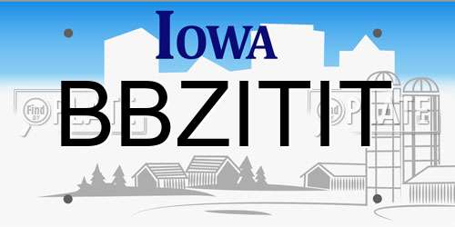 BBZITIT Iowa License Plate