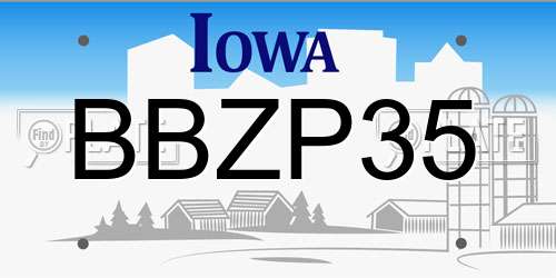BBZP35 Iowa License Plate
