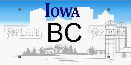 BC Iowa License Plate