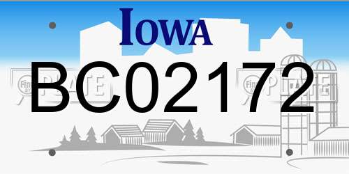BC02172 Iowa License Plate
