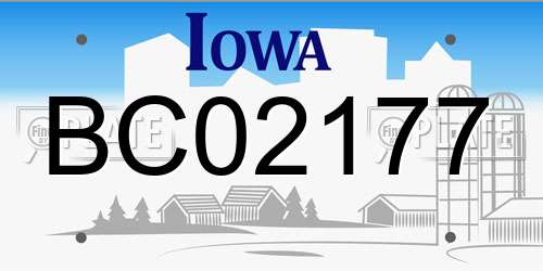 BC02177 Iowa License Plate