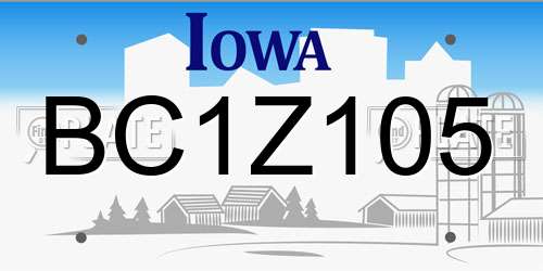 BC1Z105 Iowa License Plate