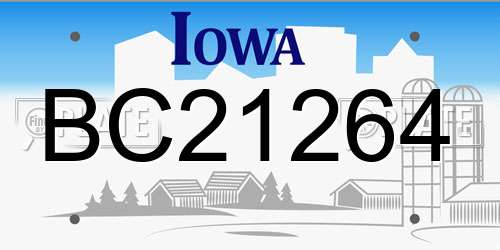 BC21264 Iowa License Plate