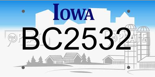 BC2532 Iowa License Plate