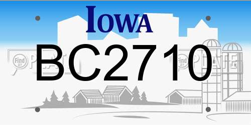 BC2710 Iowa License Plate