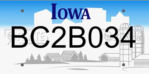 BC2B034 Iowa License Plate