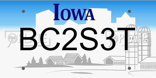 BC2S3T Iowa License Plate