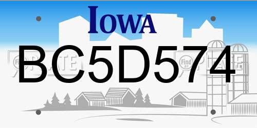 BC5D574 Iowa License Plate