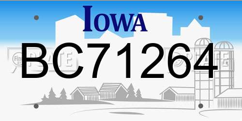BC71264 Iowa License Plate