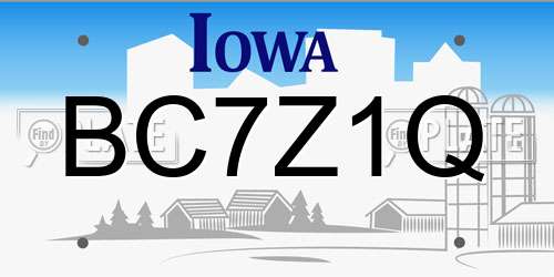 BC7Z1Q Iowa License Plate