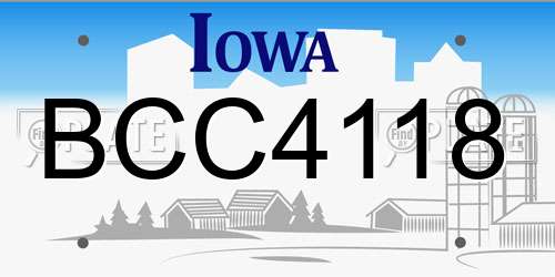 BCC4118 Iowa License Plate