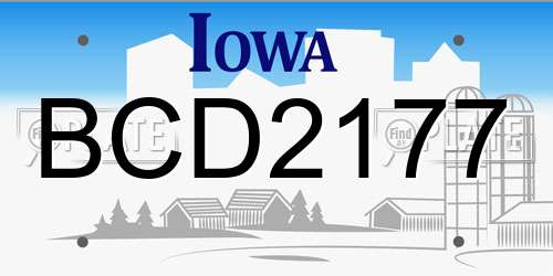 BCD2177 Iowa License Plate