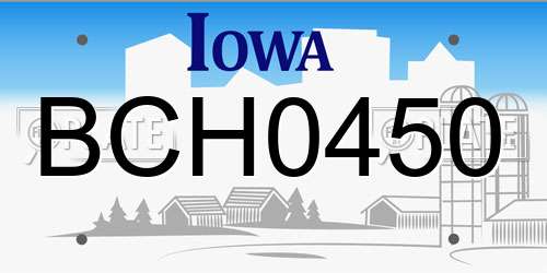 BCH0450 Iowa License Plate